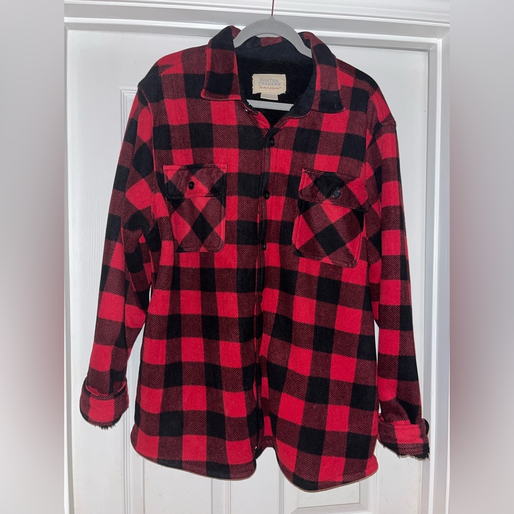 Boston Traders Red/Blk Buffalo Plaid Fleece Jacket
